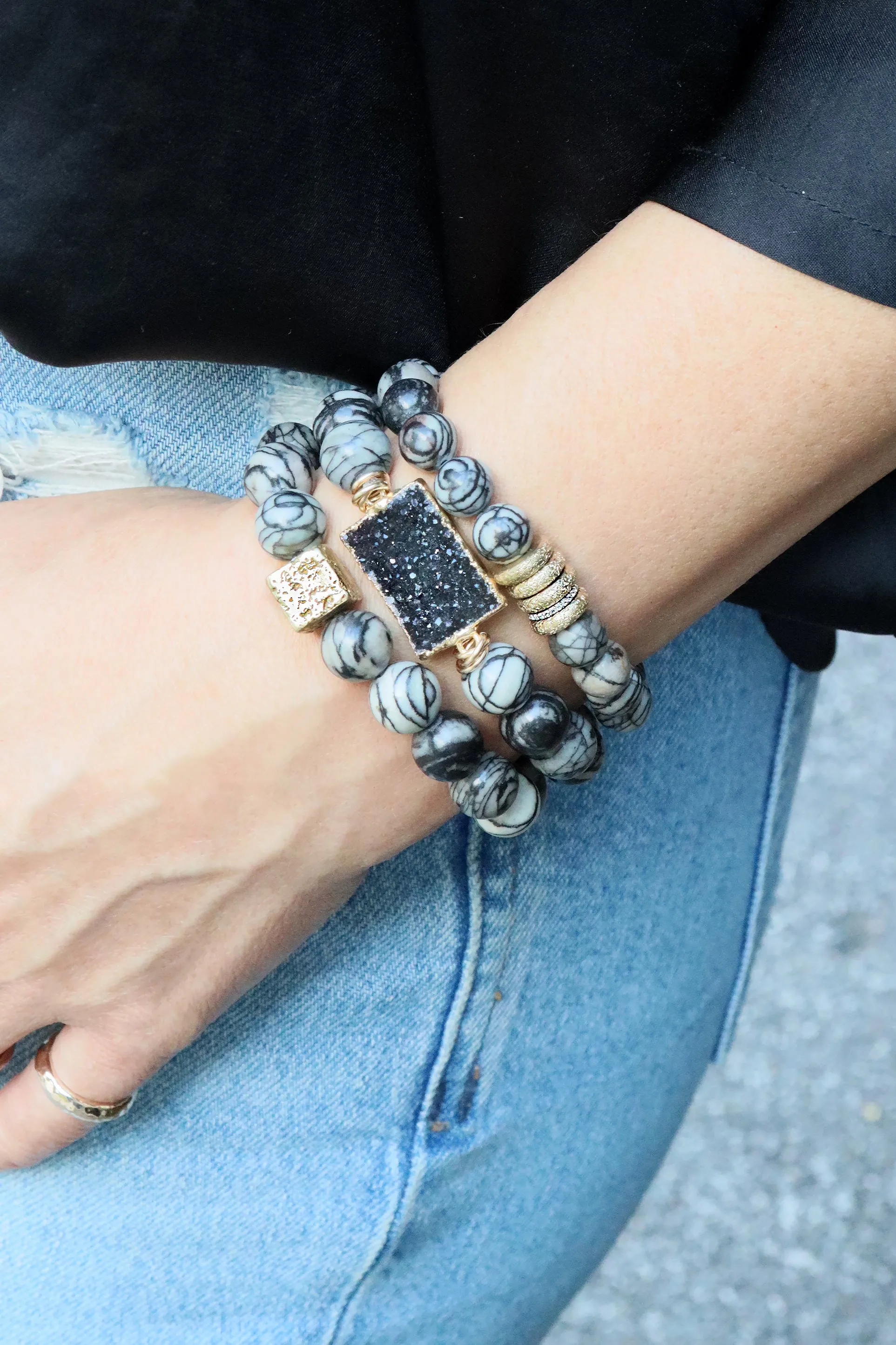 Spiderweb Jasper Sigma Bracelet