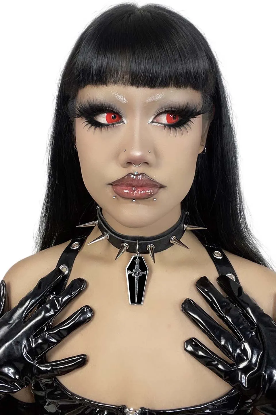 Spiked Choker with Coffin Dagger Pendant