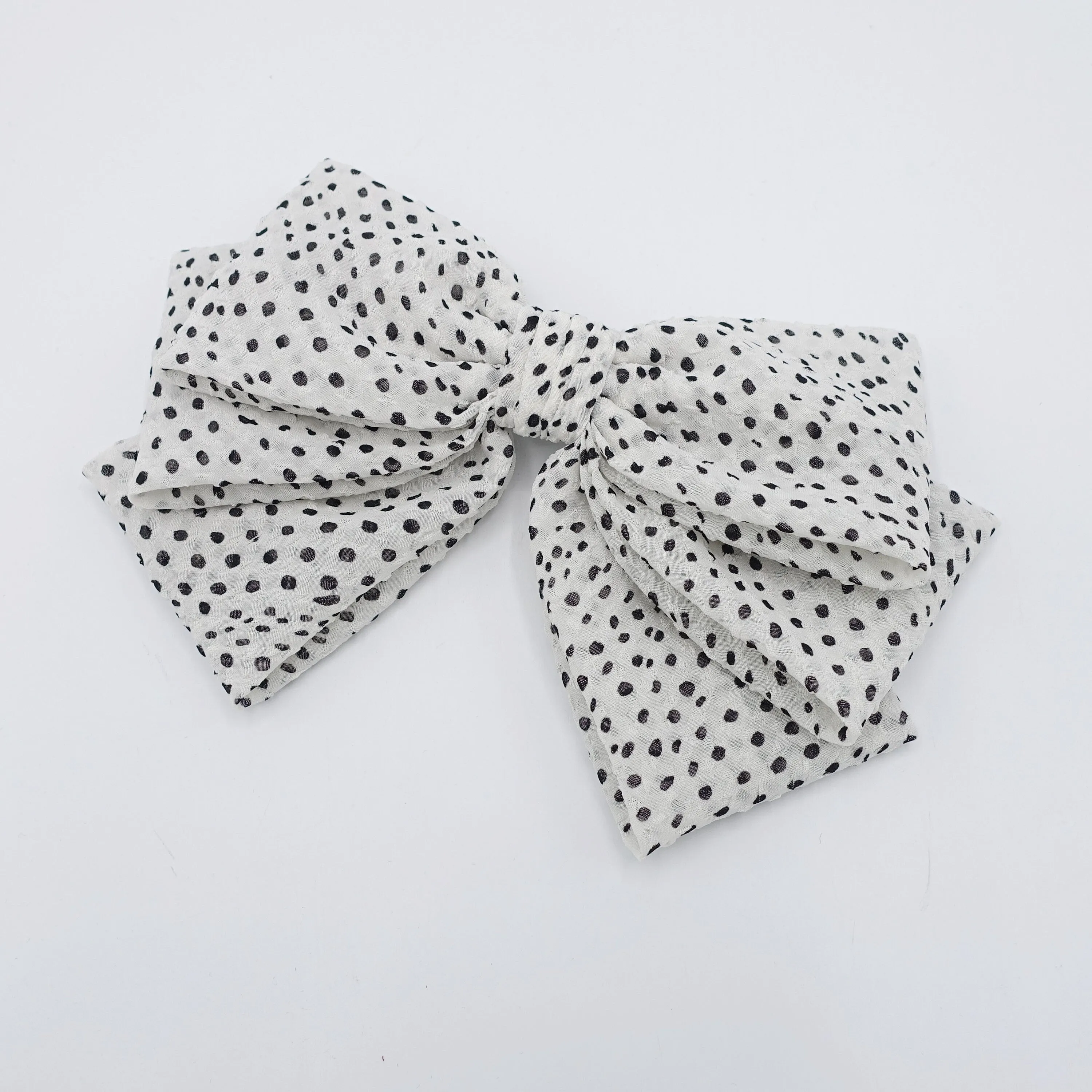 Spring Summer hair bow, dot hair bow, crepe hair bow for women