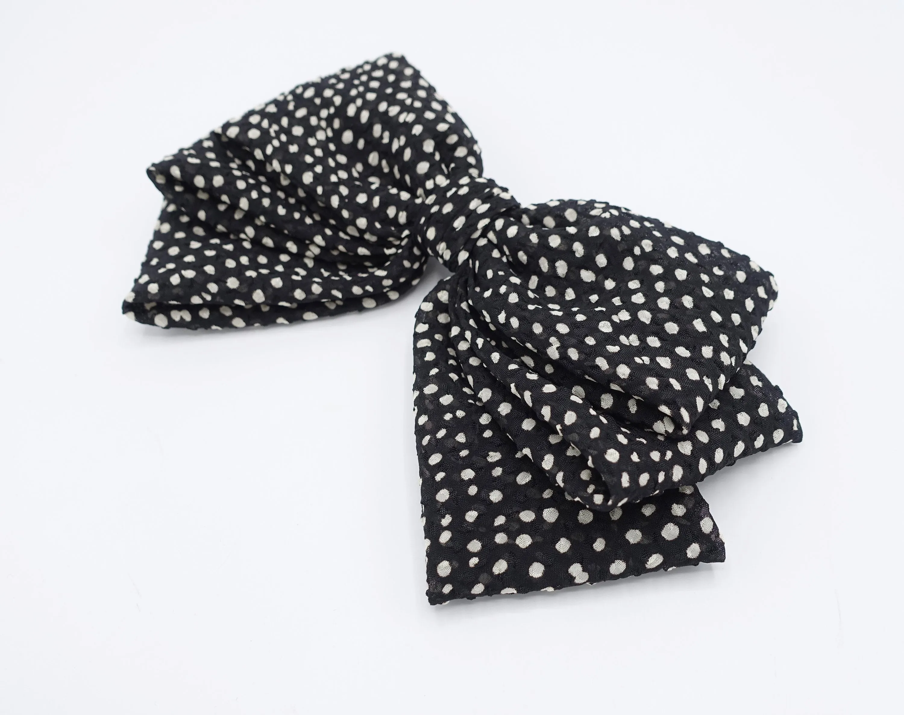 Spring Summer hair bow, dot hair bow, crepe hair bow for women