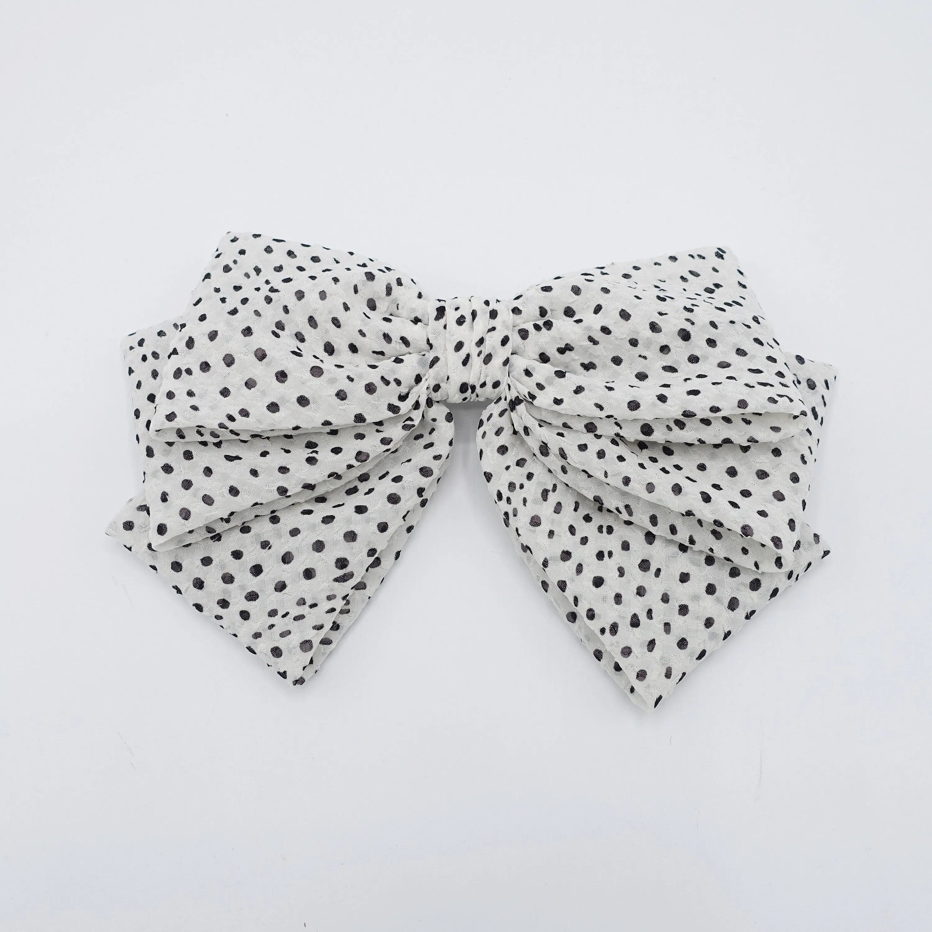 Spring Summer hair bow, dot hair bow, crepe hair bow for women