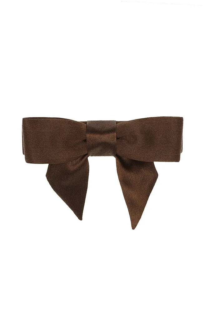 Square Bow Barrette - Silk Charmeuse