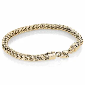 Stainless Steel Yellow Gold Plated Franco Chain Men's Bracelet