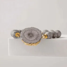 Starburst: Druzy Grey Stretch Bracelet