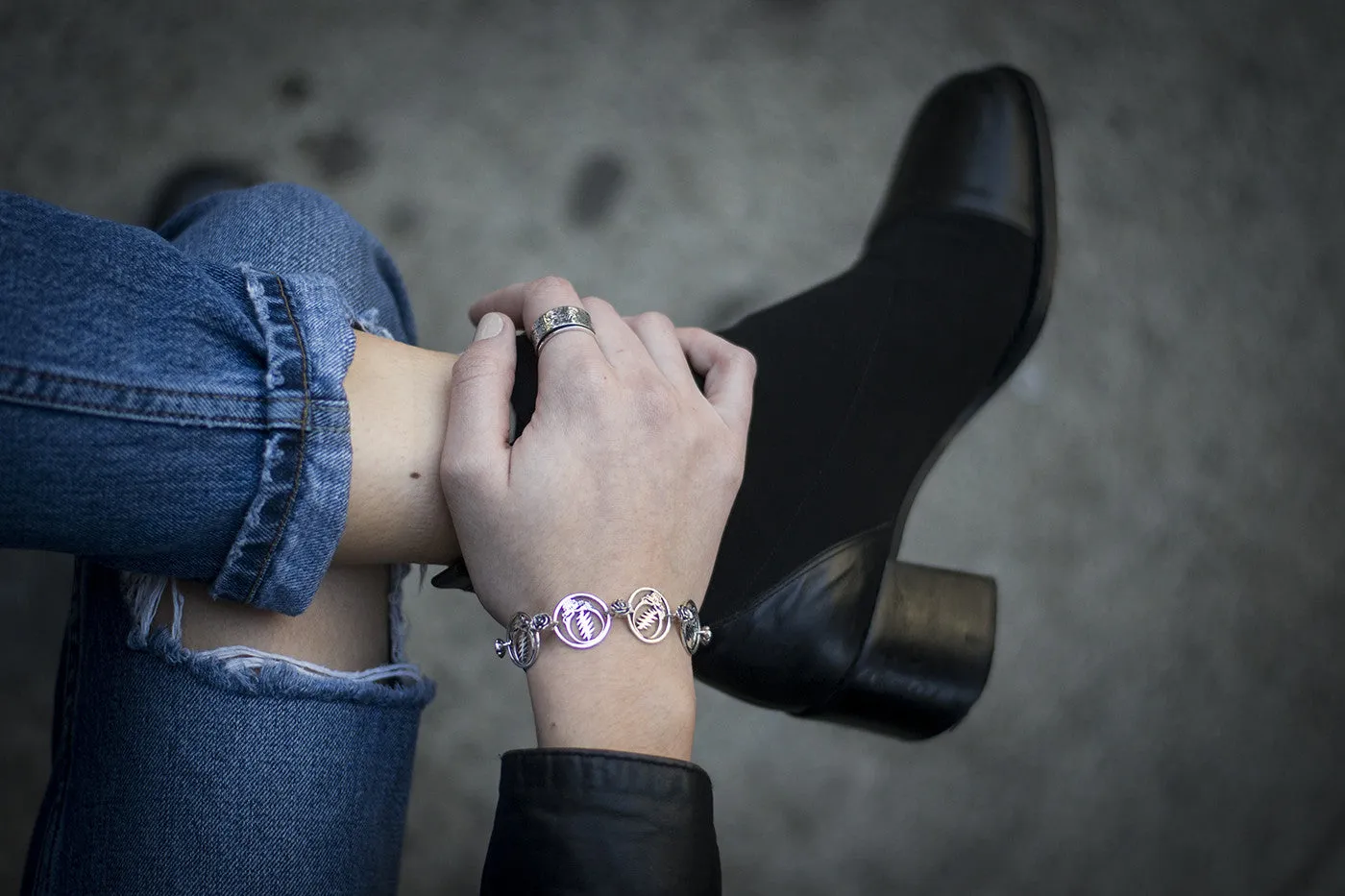 Steal Your Face Sterling Silver Statement Bracelet