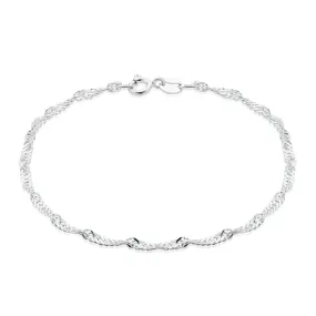 Sterling Silver 18.5cm Singapore Bracelet