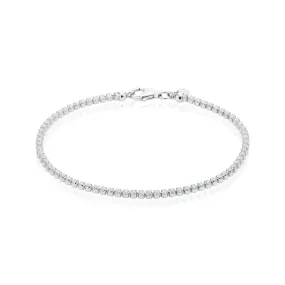 Sterling Silver 19 cm Cubic Zirconia Tennis Bracelet