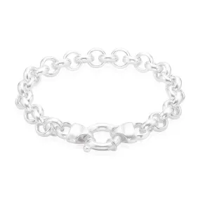 Sterling Silver 20cm Round Belcher Bracelet with Bolt Ring