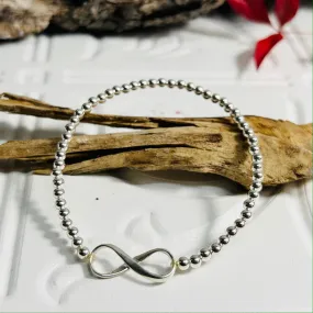 Sterling Silver Ball & Infinity Bracelet