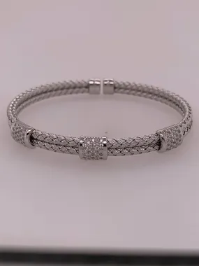 Sterling Silver/ CZ Cuff Bracelet