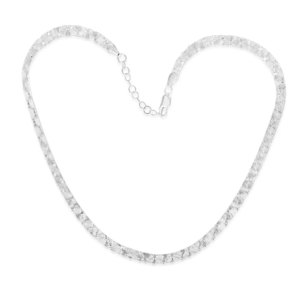 Sterling Silver Patterned 40cm Choker Chain