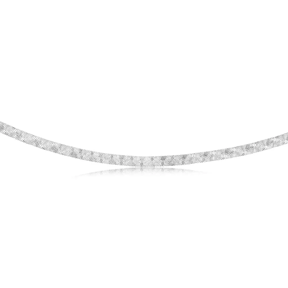 Sterling Silver Patterned 40cm Choker Chain