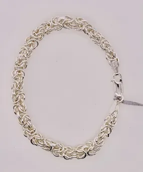 Sterling Silver Rounded Byzantine Chain Bracelet