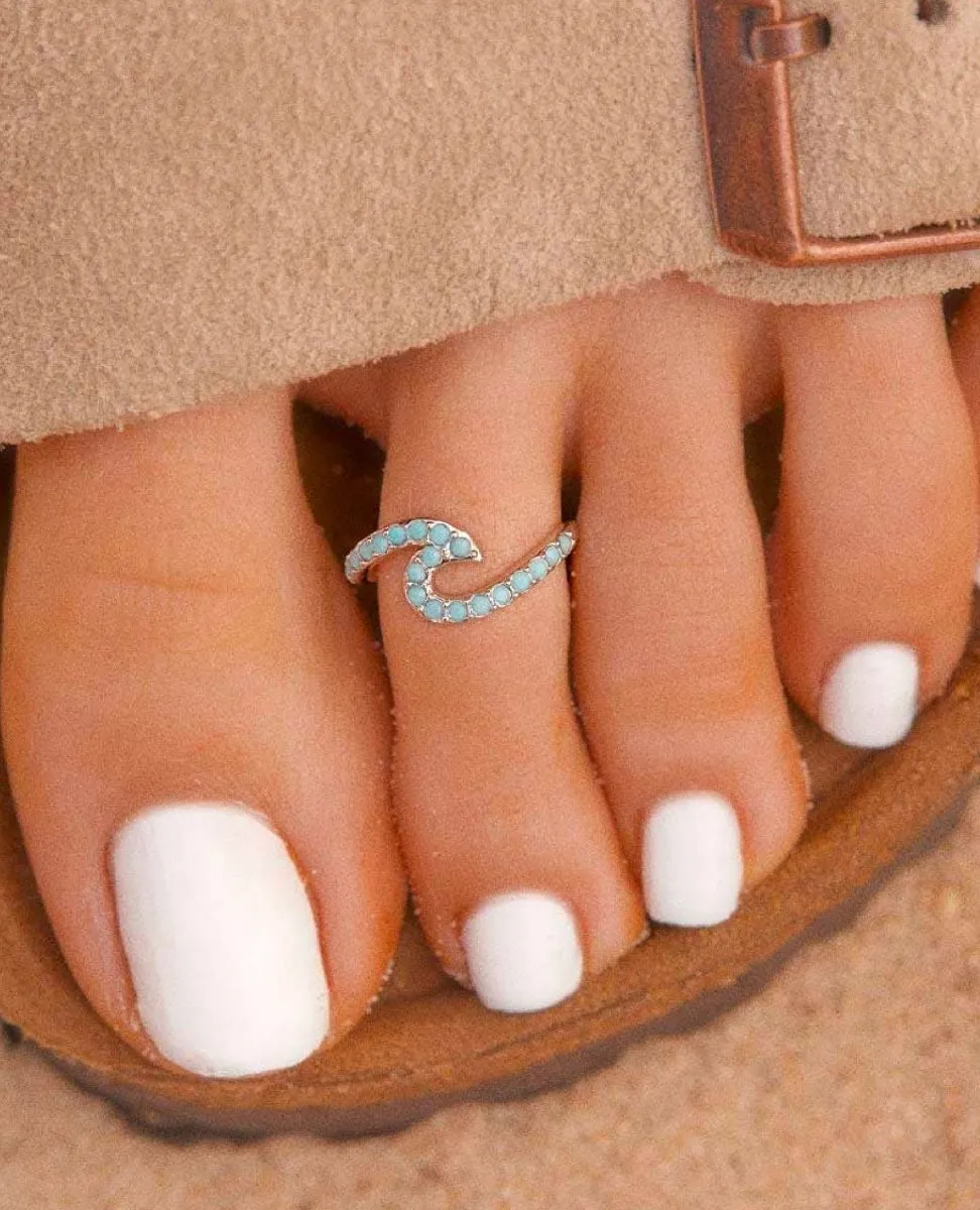 Stone Wave Toe Ring