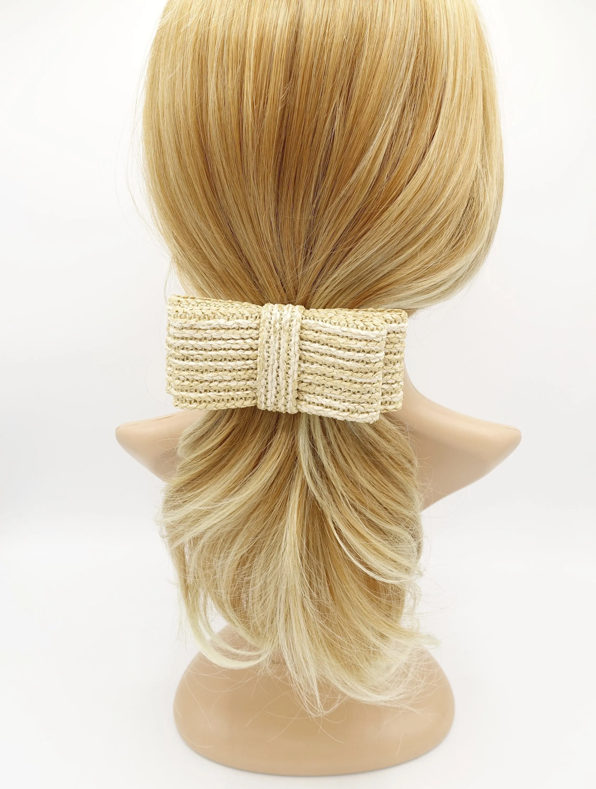 straw hair bow imitated rattan hair accessory for women