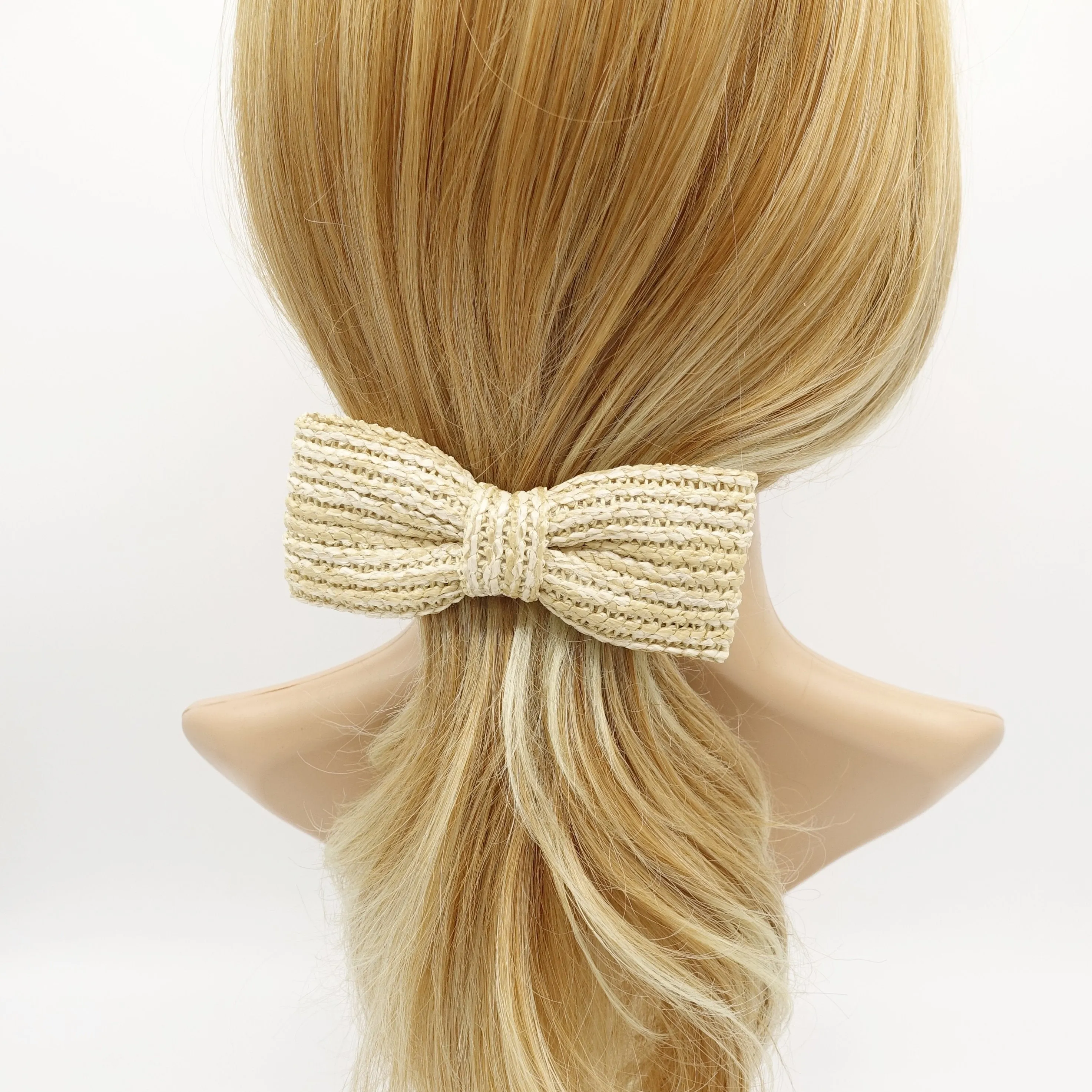 straw hair bow imitated rattan hair accessory for women