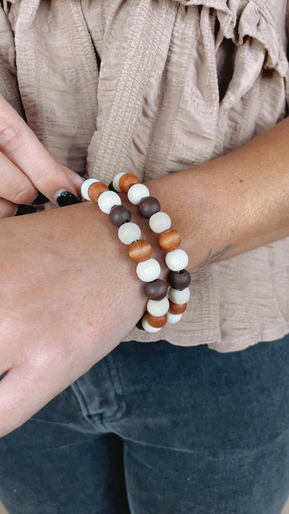 Tell All Two Stack Boho Beaded Bracelet