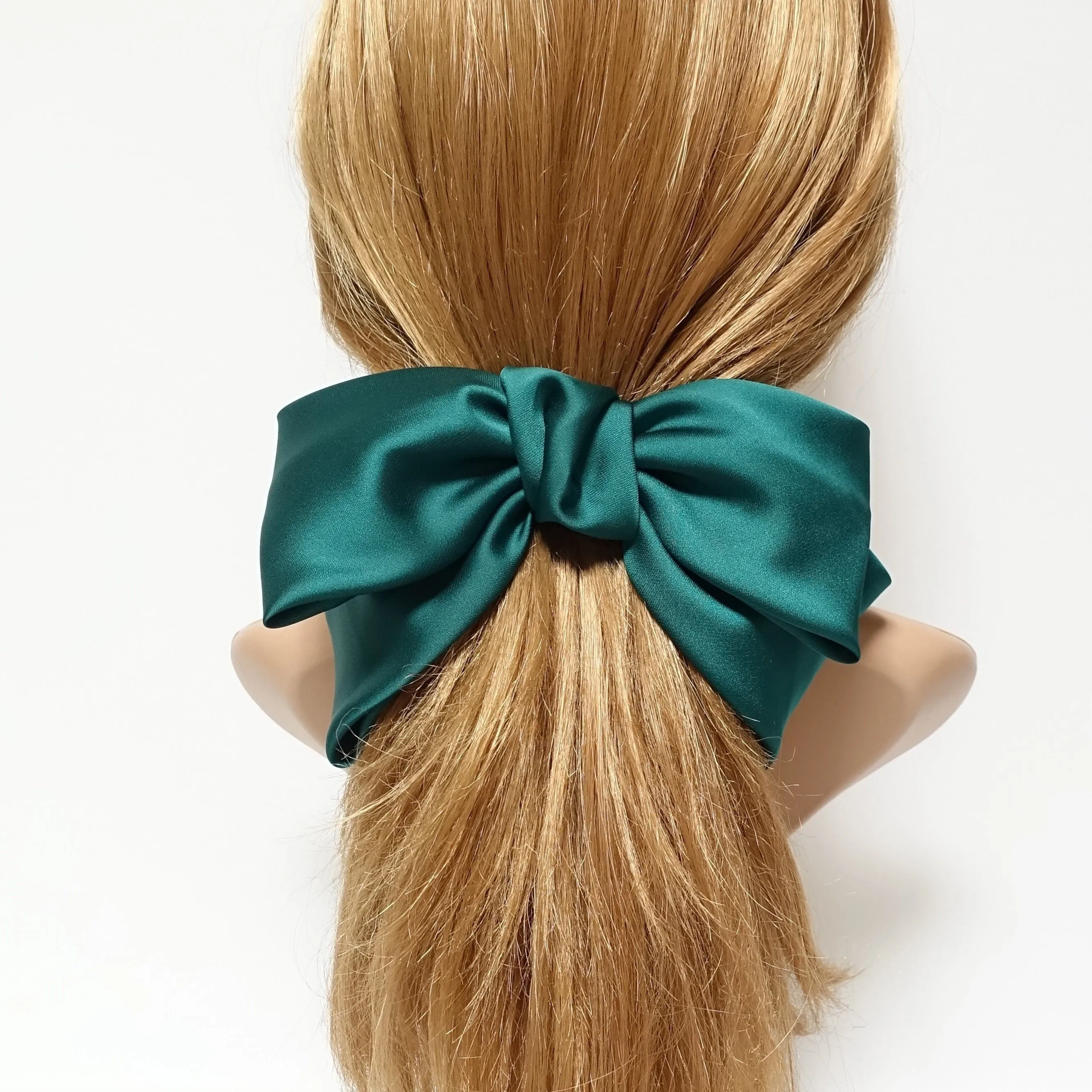 Texas satin hair bow very big satin simple bow french hair barrette for Women