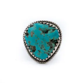 Textured Rugged Vintage 1970s Navajo Turquoise Ring