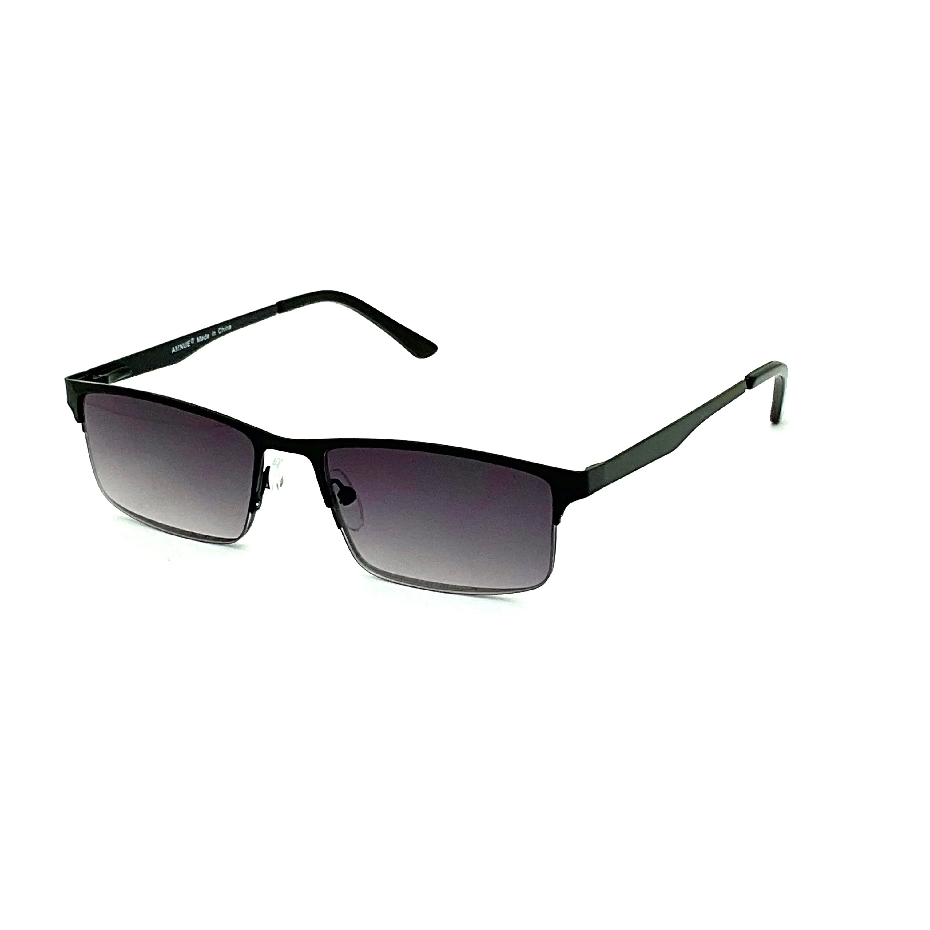 The Boss Fully Magnified Sunglass Rectangular Metal Half Frame Reader.