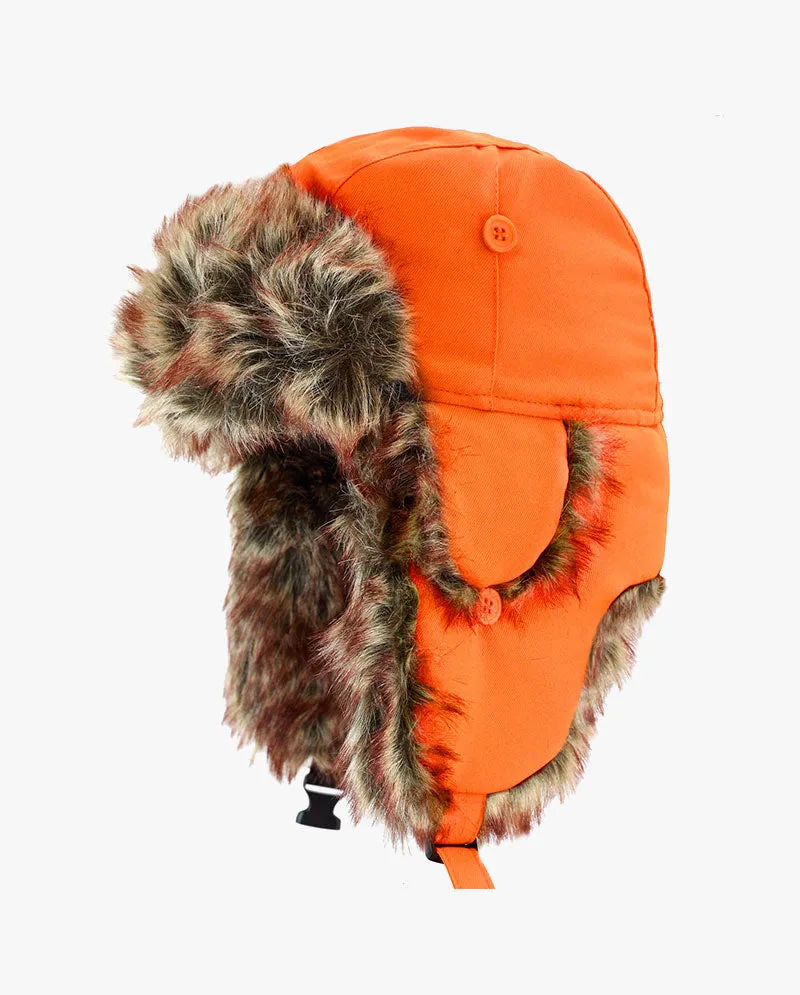 The Hat Depot Kids - Plain Faux Fur Aviator Trapper