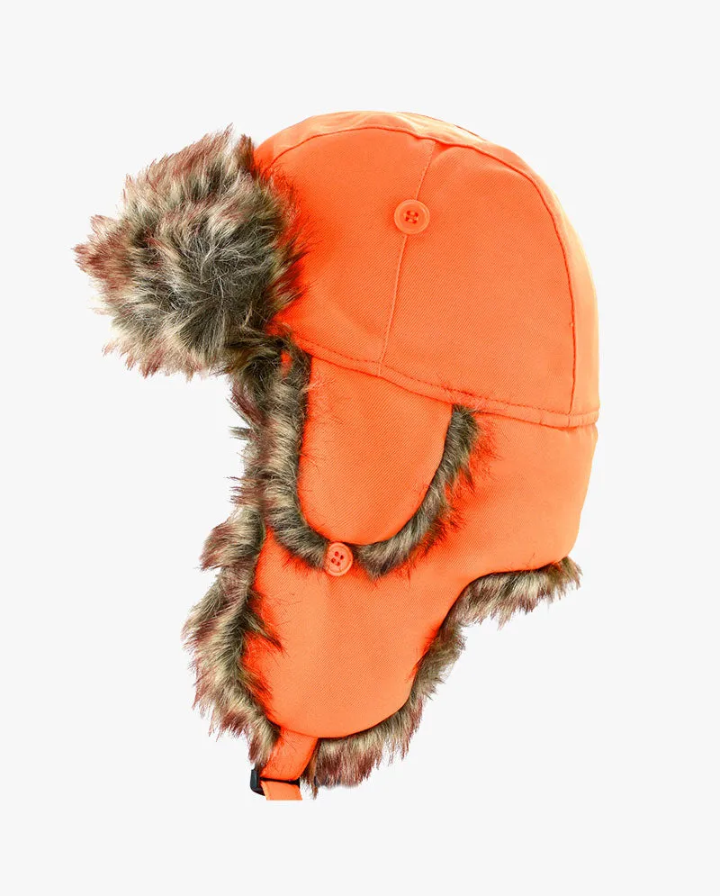 The Hat Depot Kids - Plain Faux Fur Aviator Trapper