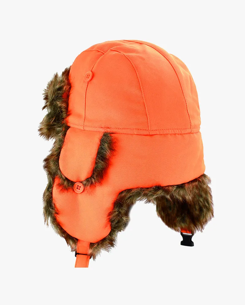 The Hat Depot Kids - Plain Faux Fur Aviator Trapper