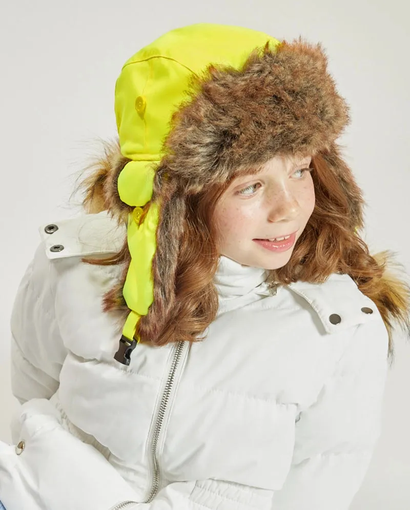 The Hat Depot Kids - Plain Faux Fur Aviator Trapper