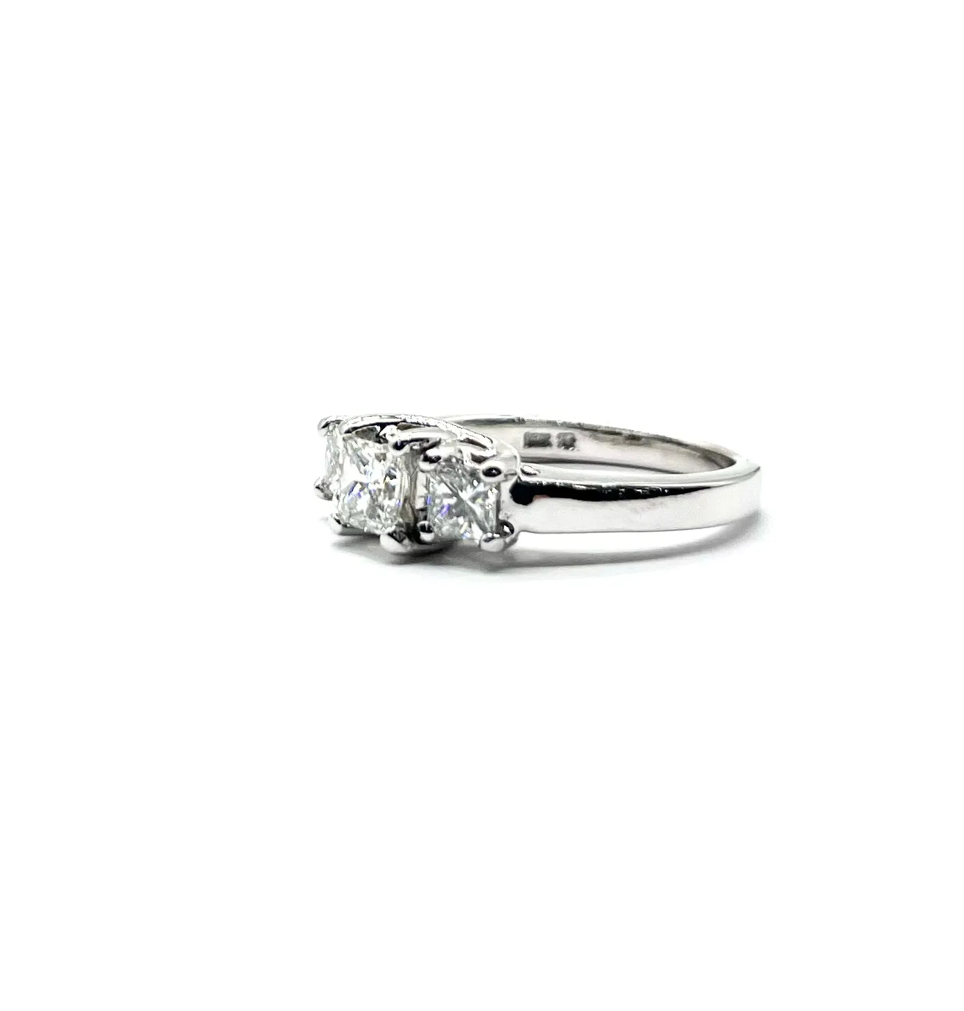 Three In Line Princess Cut Diamond Ring