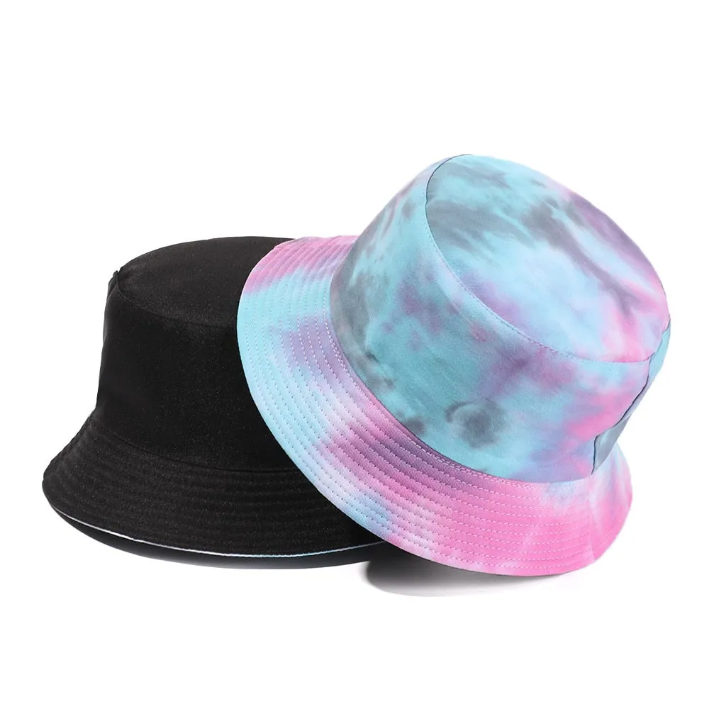 Tie-dyed fisherman hat double-sided double-sided hat avocado zebra cow print foldable outdoor sun hat fisherman hat