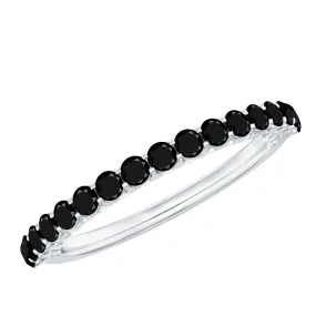 Trendy Black and White Diamond Semi Eternity Ring