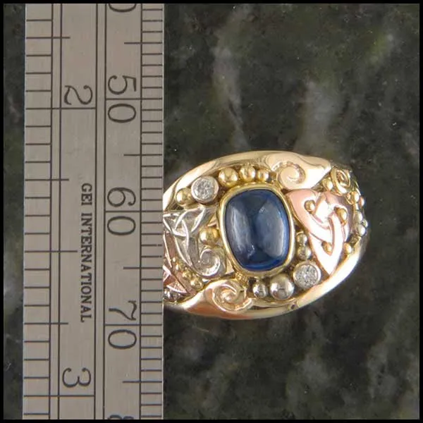 Trinity Knot Sapphire Cabochon Ring