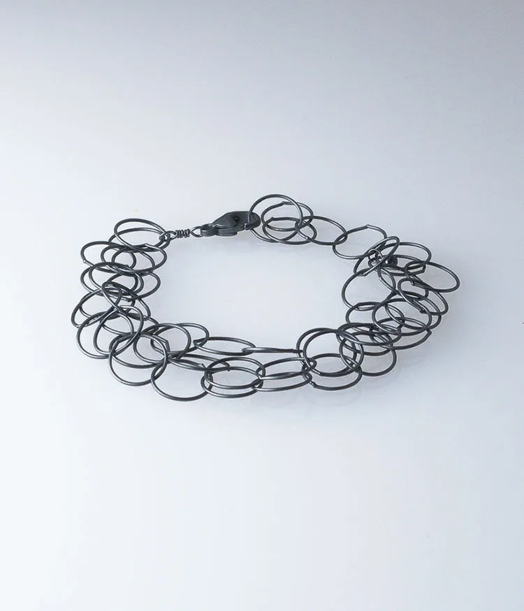 Triple Fine Sterling Bracelet (oxidized)