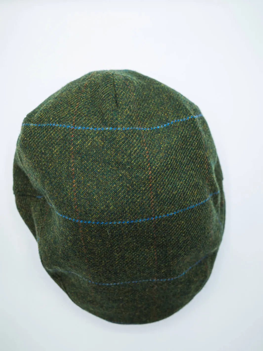 Tweed Check Driving Cap - Cactus Green