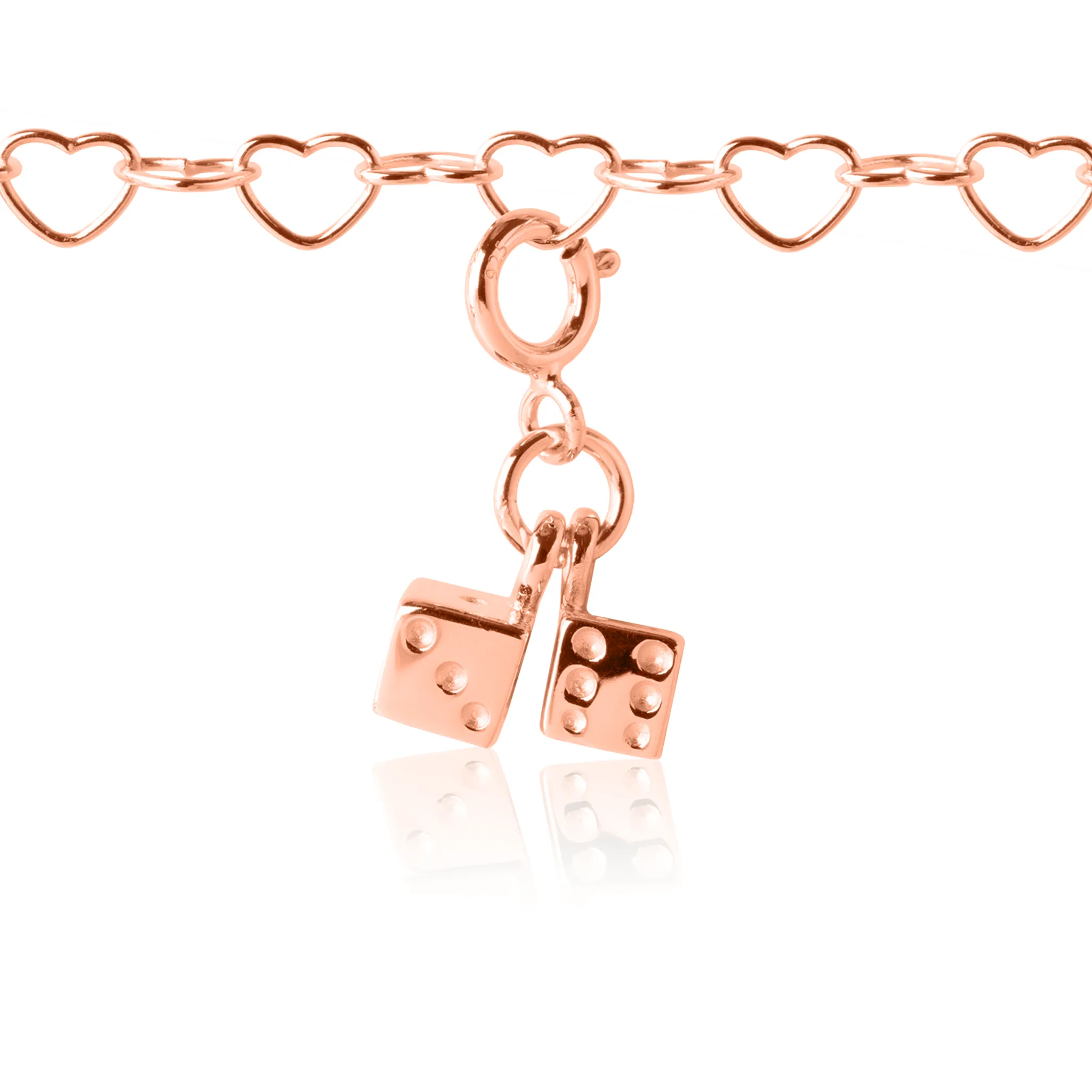 Twinning Dice Charm - Rose Gold