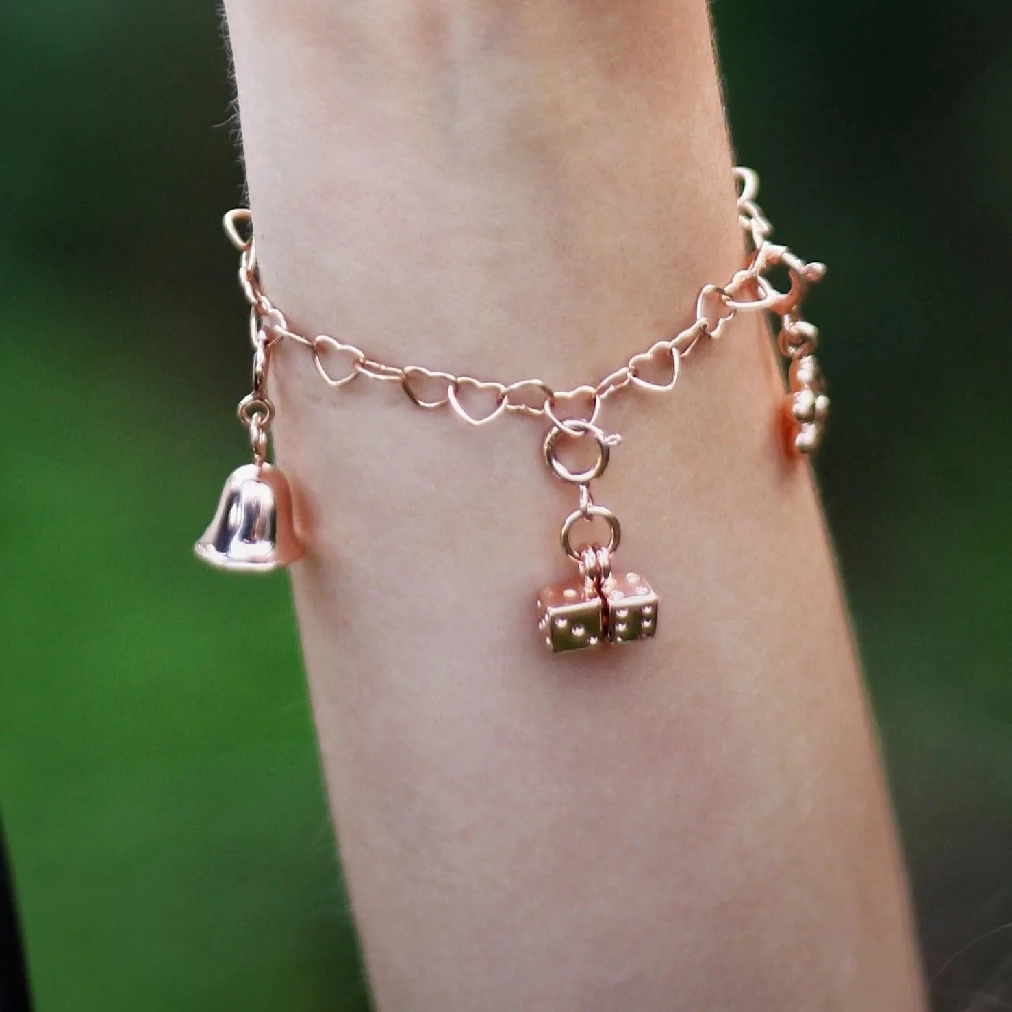 Twinning Dice Charm - Rose Gold