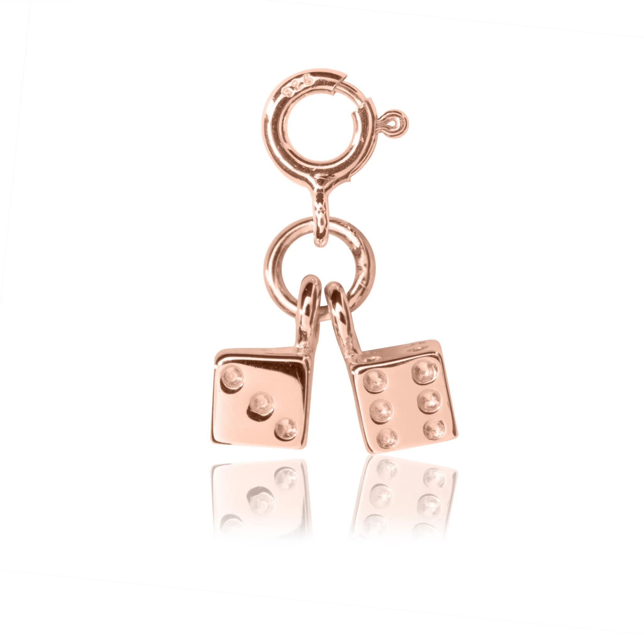 Twinning Dice Charm - Rose Gold