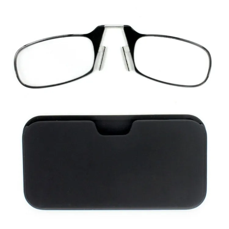 Ultra Thin High-definition Nose Resting Card Style Portable Presbyopic Hypermetropic Reading Glasses,  2.50D(Black)