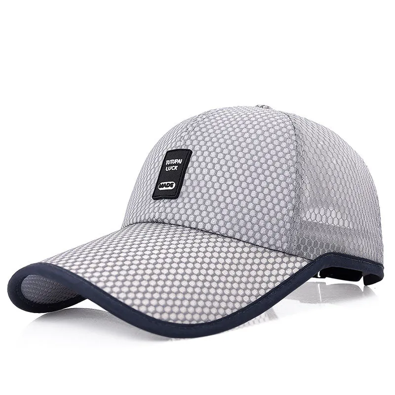 Unisex Sports Cap Men Women Casual Cap For Fishing Outdoor Baseball Cap Long Visor Summer Mesh Hat Sunshade Breathable Cap