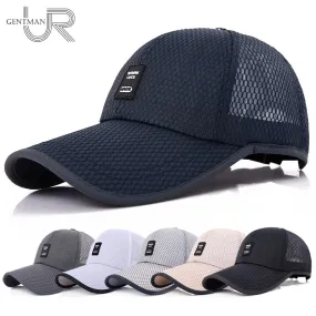 Unisex Sports Cap Men Women Casual Cap For Fishing Outdoor Baseball Cap Long Visor Summer Mesh Hat Sunshade Breathable Cap