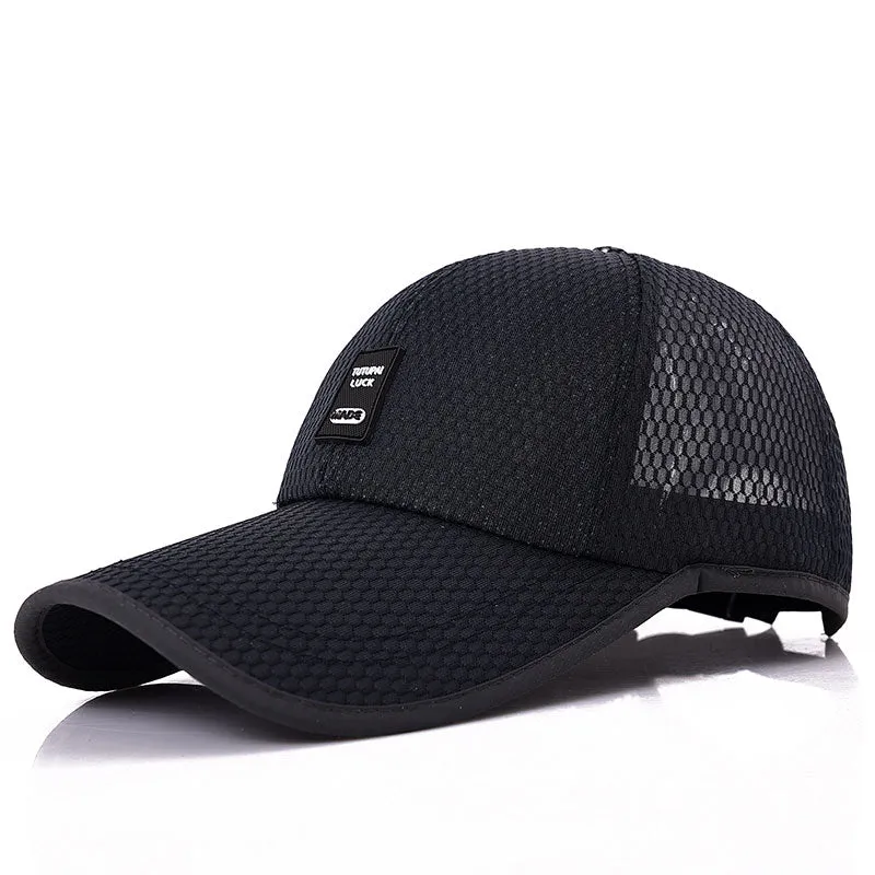 Unisex Sports Cap Men Women Casual Cap For Fishing Outdoor Baseball Cap Long Visor Summer Mesh Hat Sunshade Breathable Cap