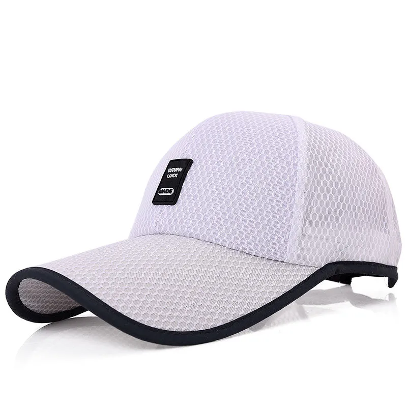 Unisex Sports Cap Men Women Casual Cap For Fishing Outdoor Baseball Cap Long Visor Summer Mesh Hat Sunshade Breathable Cap