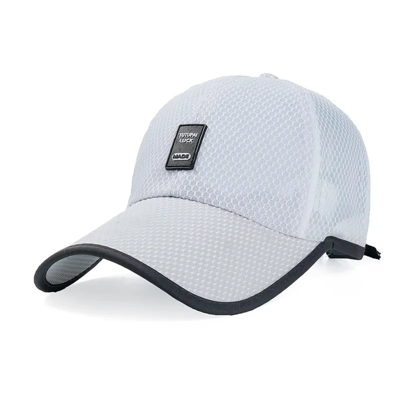 Unisex Sports Cap Men Women Casual Cap For Fishing Outdoor Baseball Cap Long Visor Summer Mesh Hat Sunshade Breathable Cap