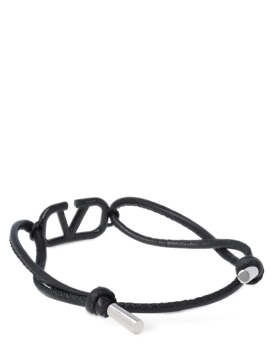 Valentino Garavani   V Logo leather sliding bracelet 