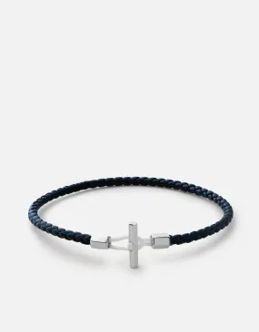 Vice Leather Bracelet, Sterling Silver