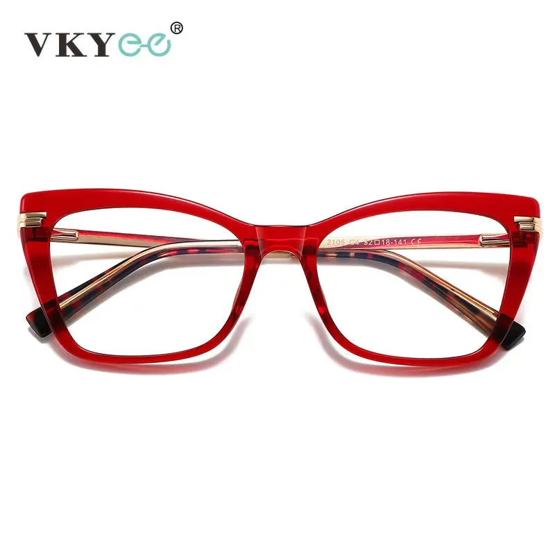 Vicky Women's Full Rim Square Cat Eye Tr 90 Titanium Reading Glasses 2105