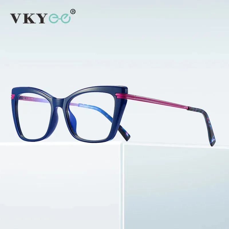 Vicky Women's Full Rim Square Cat Eye Tr 90 Titanium Reading Glasses 2105