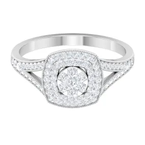 Vintage Inspired Diamond Engagement Ring in Illusion Setting