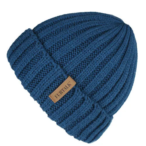 Warm Fleece Lining Casual Warm Knitted Winter Beanie