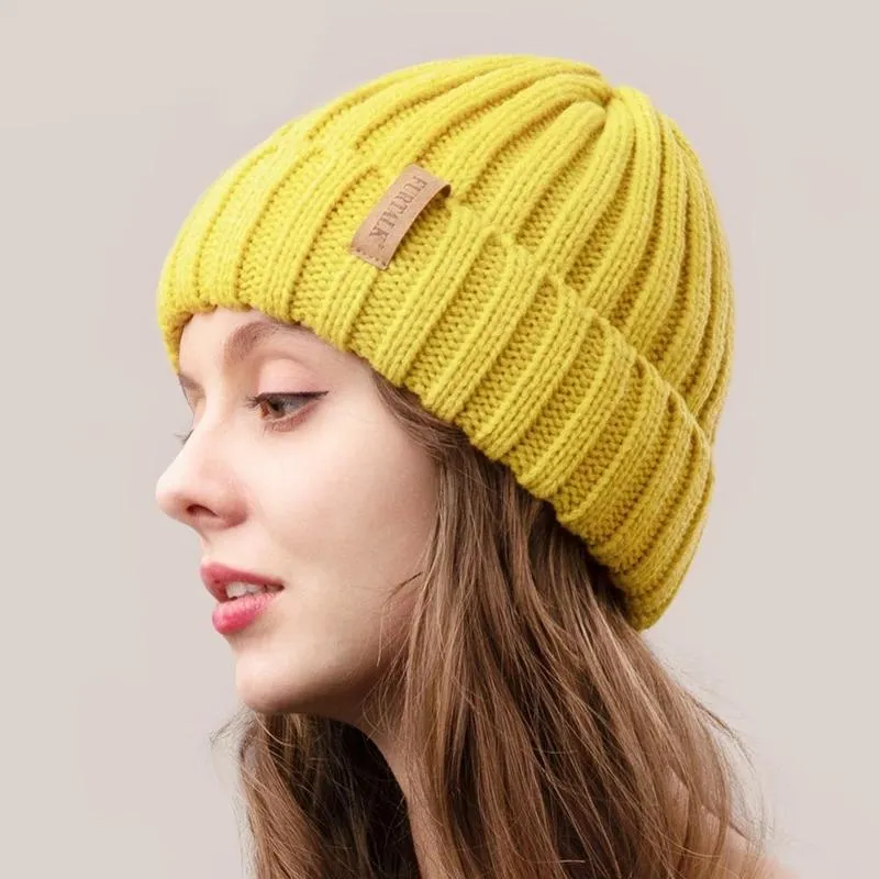 Warm Fleece Lining Casual Warm Knitted Winter Beanie